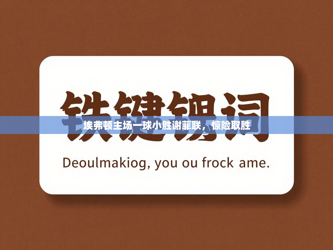 埃弗顿主场一球小胜谢菲联,惊险取胜 第2张